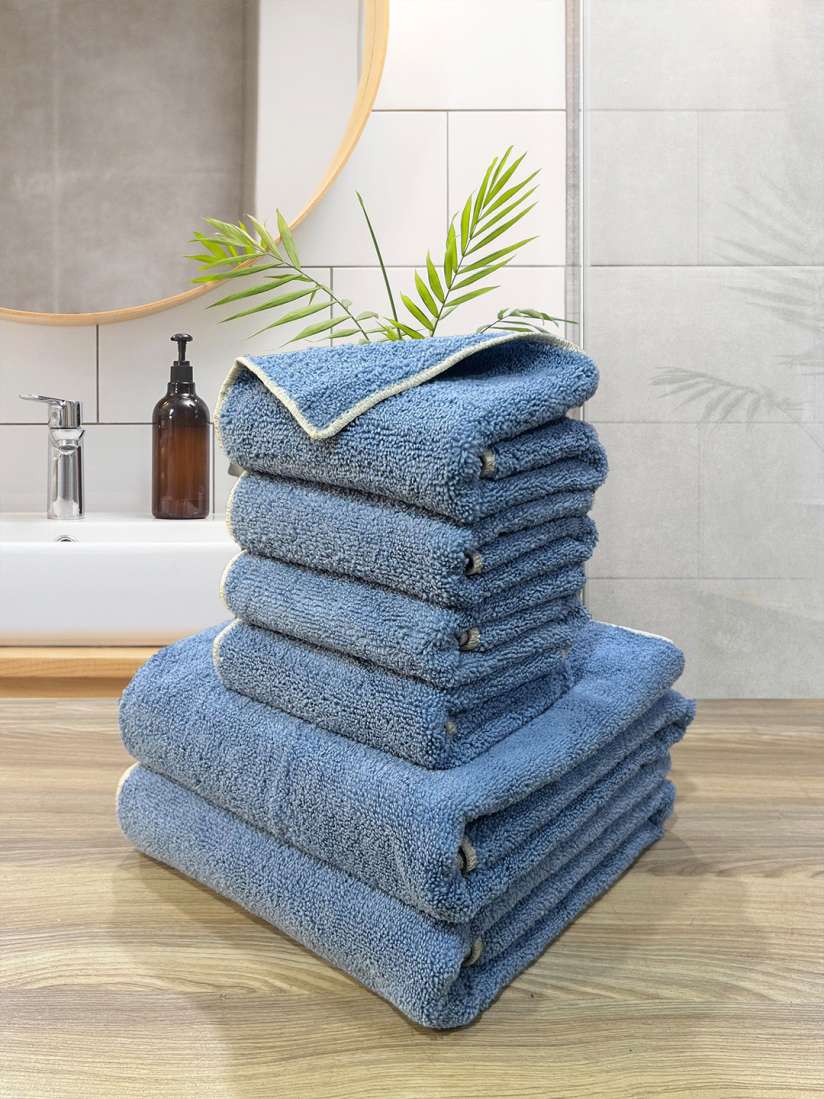 Buy LABHAM Insignia Blue 6 Pieces Supersoft Ultra Absorbant 450 GSM Towel Set Towel Set for Unisex 30613756 Myntra
