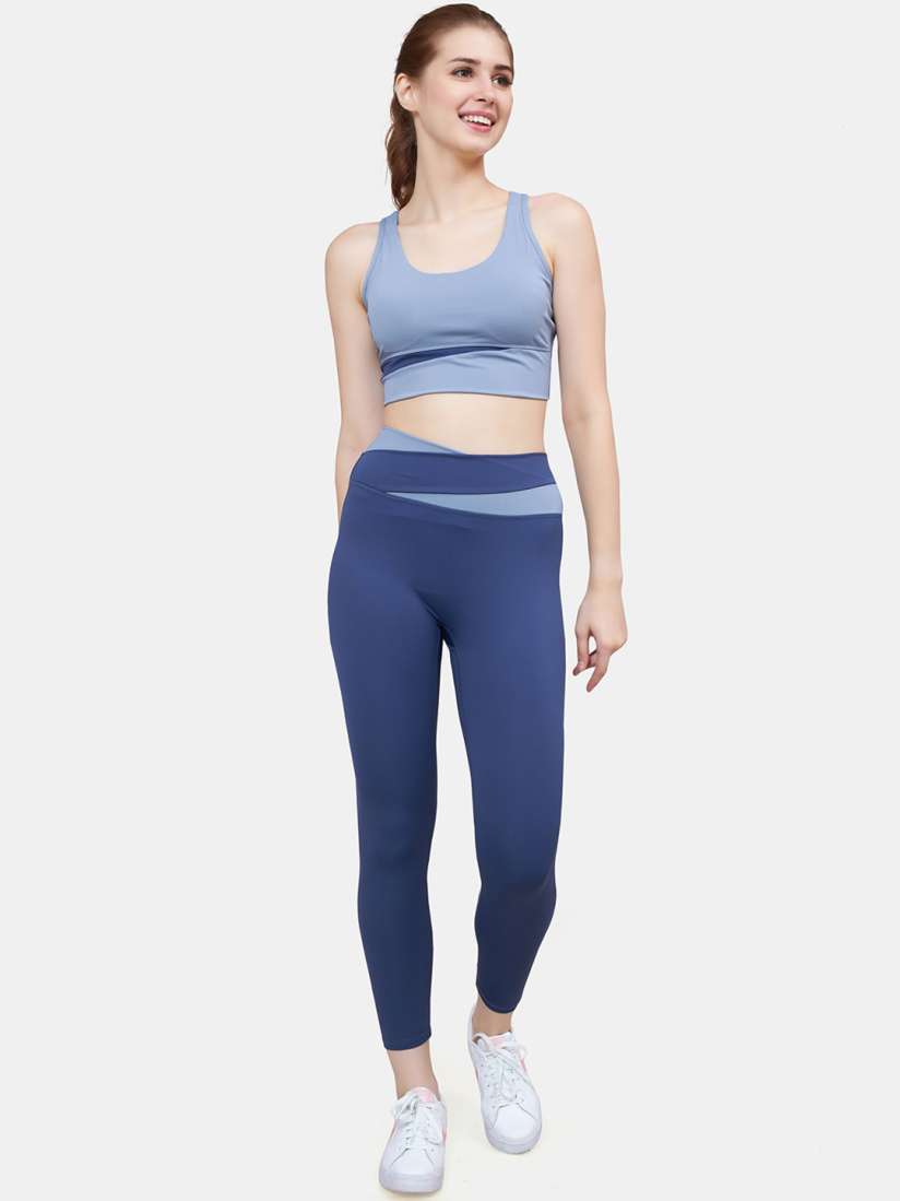 Buy PLUMBURY Sleeveless High Rise Sports Bra With Tights Tracksuits for Women 30597517 Myntra