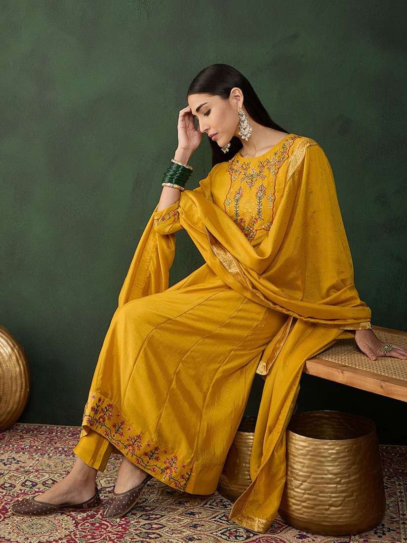 Sangria yellow kurta deals