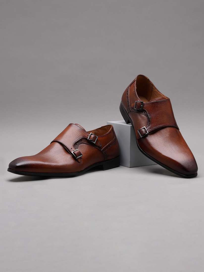 Buy Ruosh Men Textured Pointed Toe Formal Monk Shoes Formal Shoes for Men 30453243 Myntra
