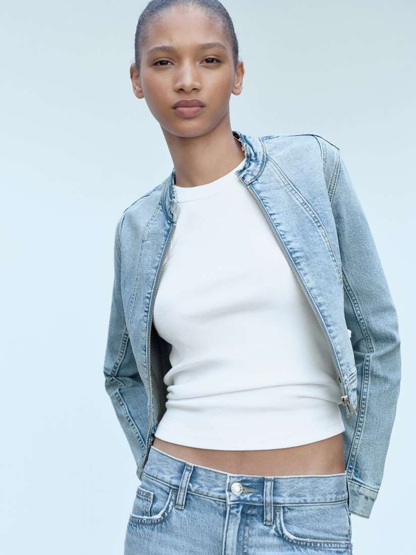 Buy MANGO Cropped Denim Jacket Jackets for Women 30208494 Myntra