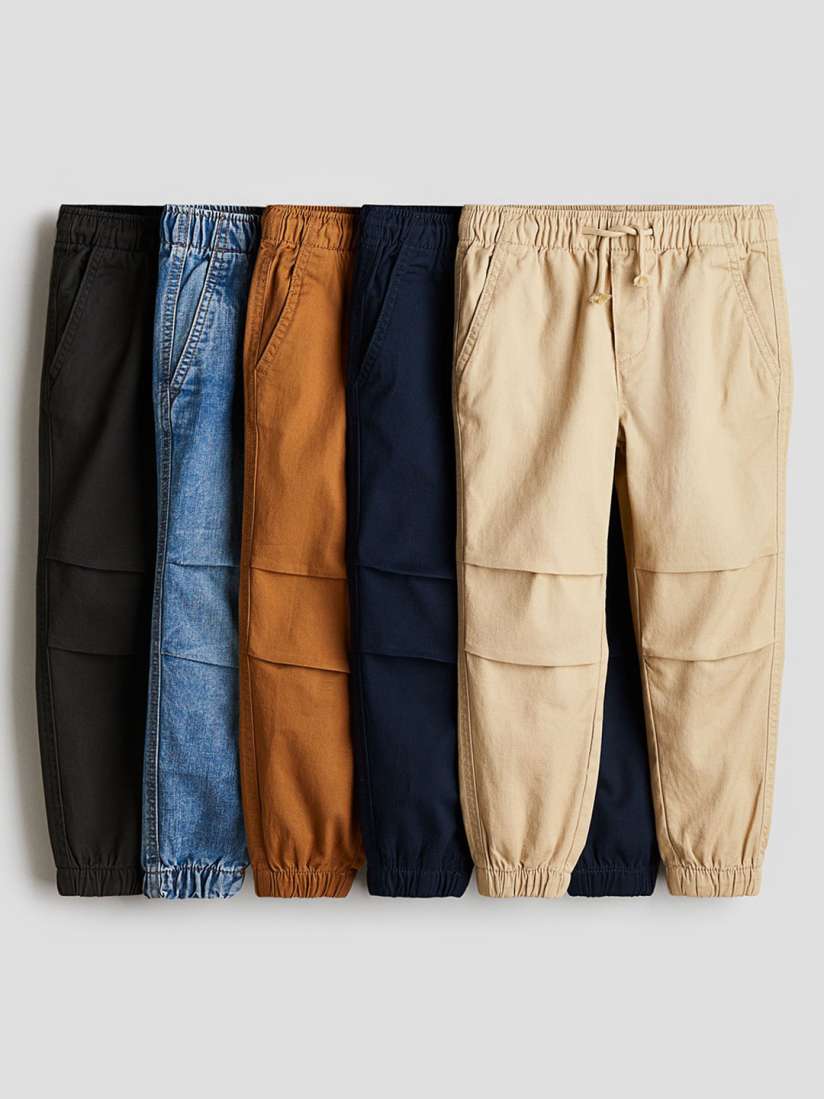 Buy H M Boys Pack Of 5 Mid Rise Twill Joggers Trousers for Boys 30460345 Myntra