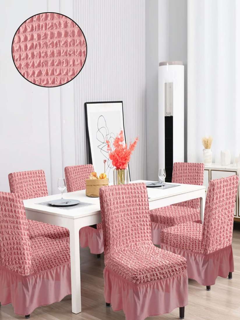 Buy Cortina Pack Of 6 Bubble Textured Pink Chair Covers Chair Cover for Unisex 30467537 Myntra
