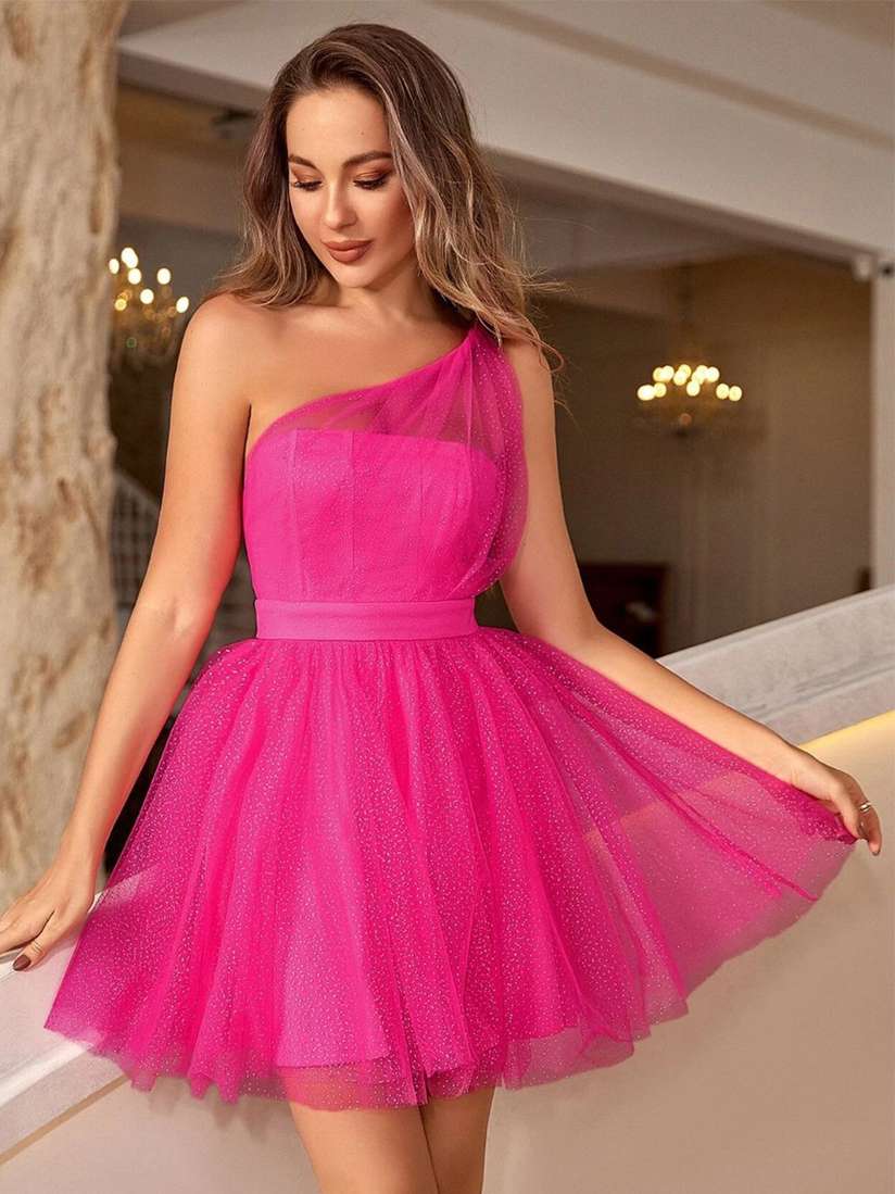 Buy StyleCast One Shoulder Fit Flare A-Line Dress Dresses for