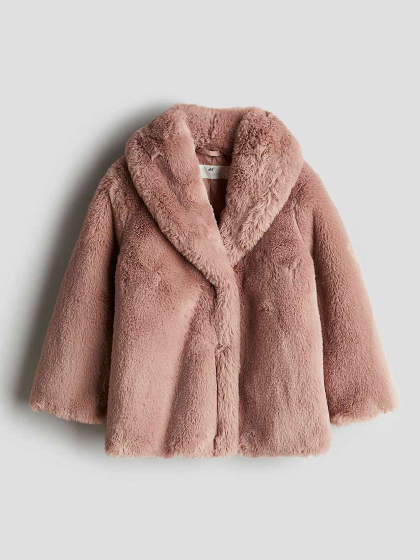 Pink fur coat h&m shop