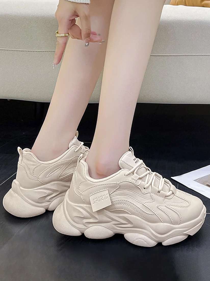 Buy LULU SKY Women Chunky PU Sneakers Casual Shoes for Women 30451221 Myntra