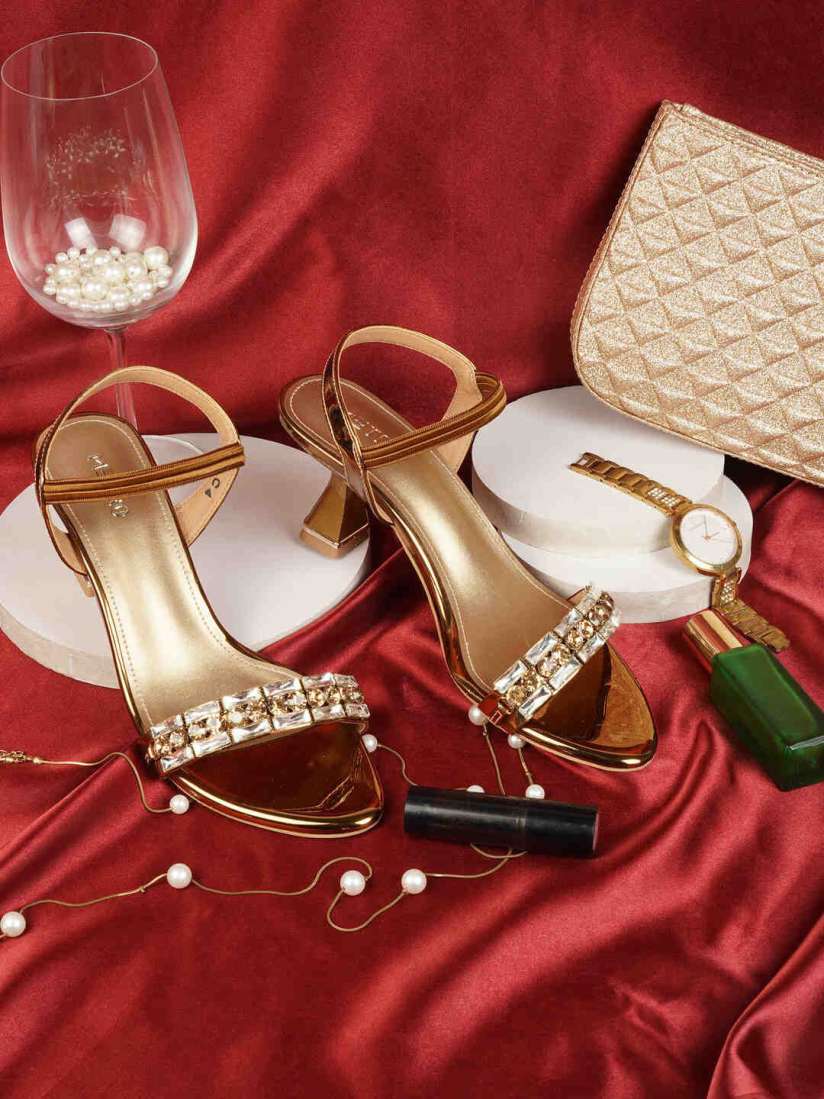Buy Metro Stone Embellished Kitten Sandals Heels for Women 30445074 Myntra