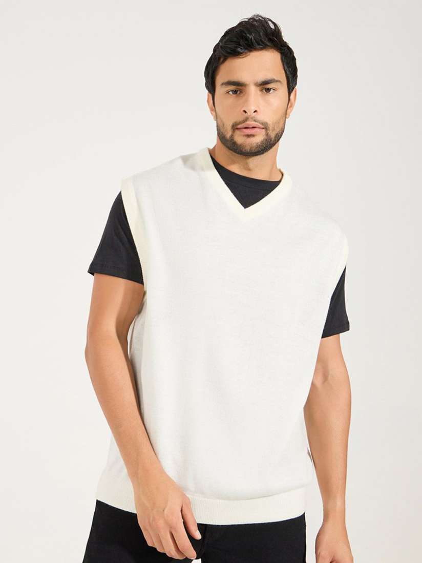 V neck vest sweater cheap