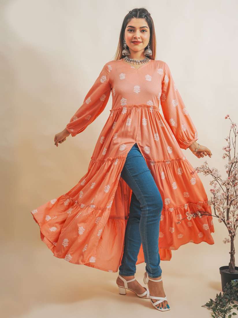 Buy GO BOUJEE Floral Print Maxi Longline Top Tops for Women 30649161 Myntra