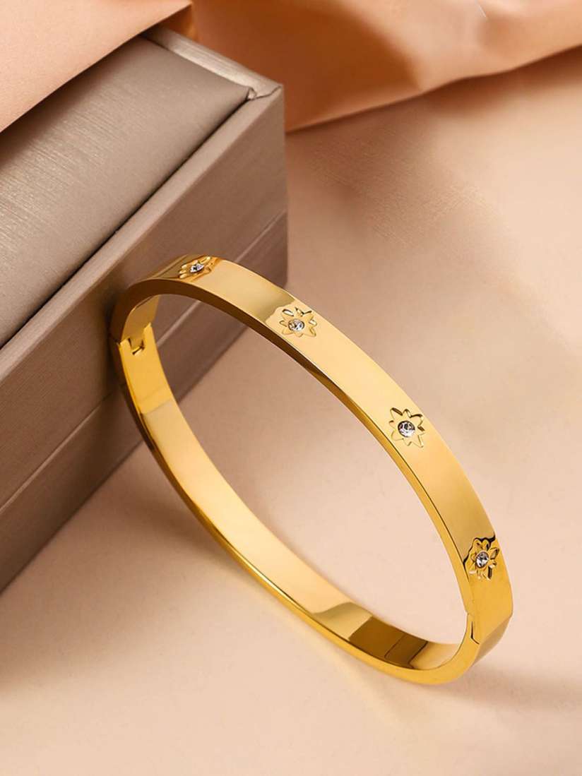 Buy Designs You Gold Plated Stainless Steel AD Bangle Style Bracelet Bracelet for Women 30644878 Myntra
