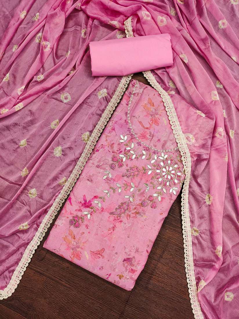 Buy KALINI Floral Embellished Beads and Stones Pure Cotton Unstitched Dress Material Dress Material for Women 30648737 Myntra