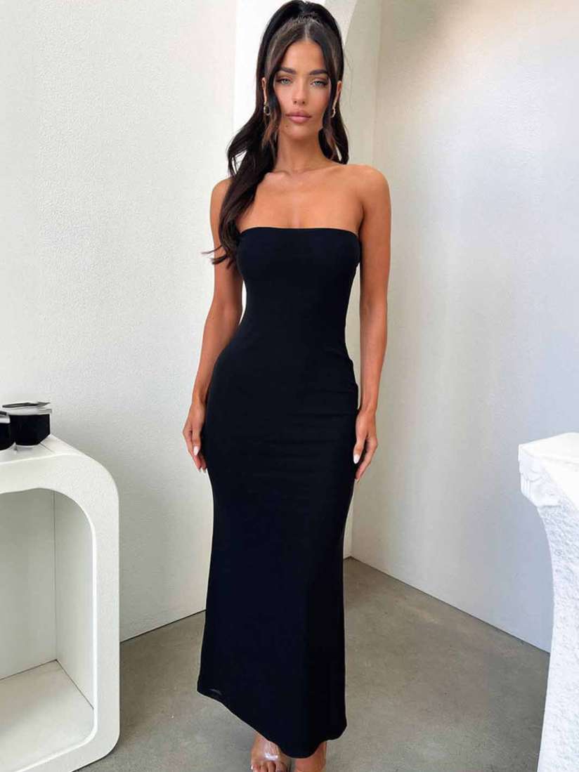 Strapless bodycon maxi dress 2025