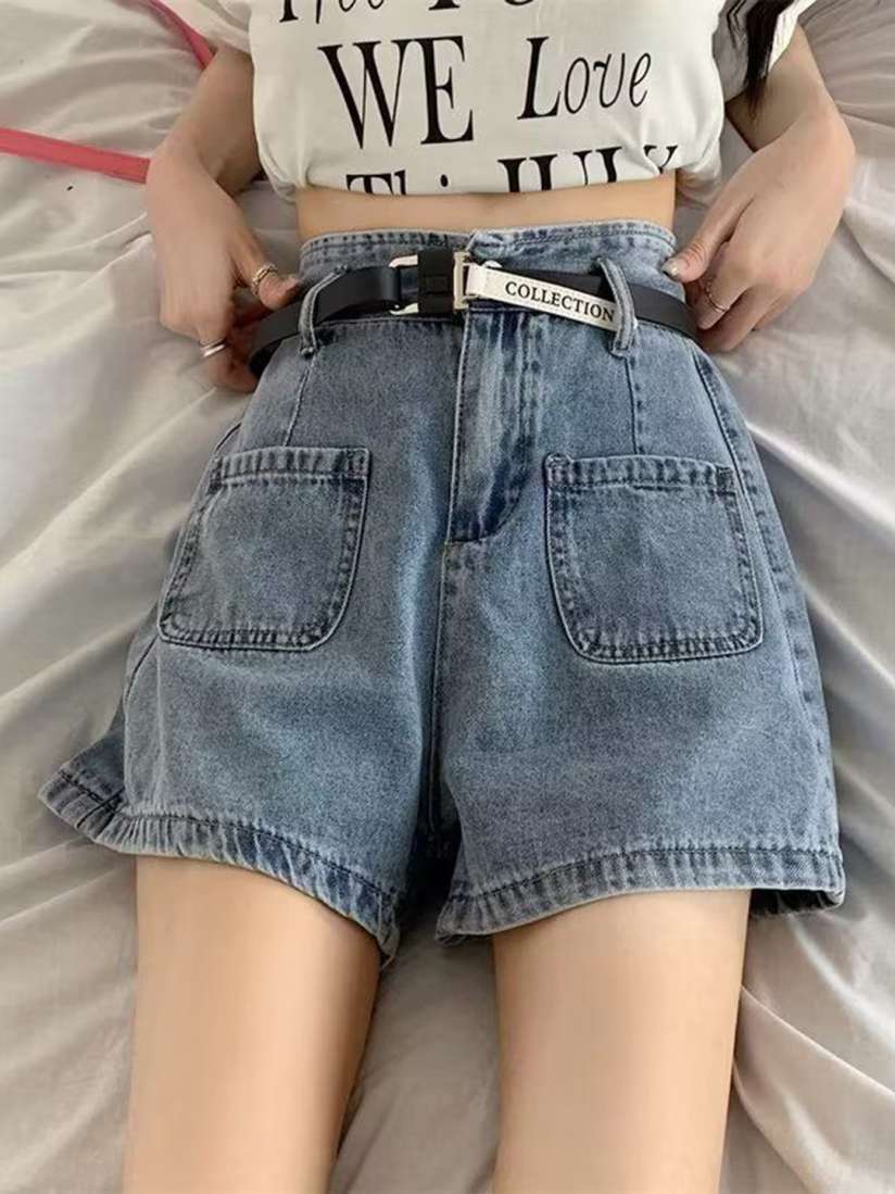 Loose fit jean shorts womens sales