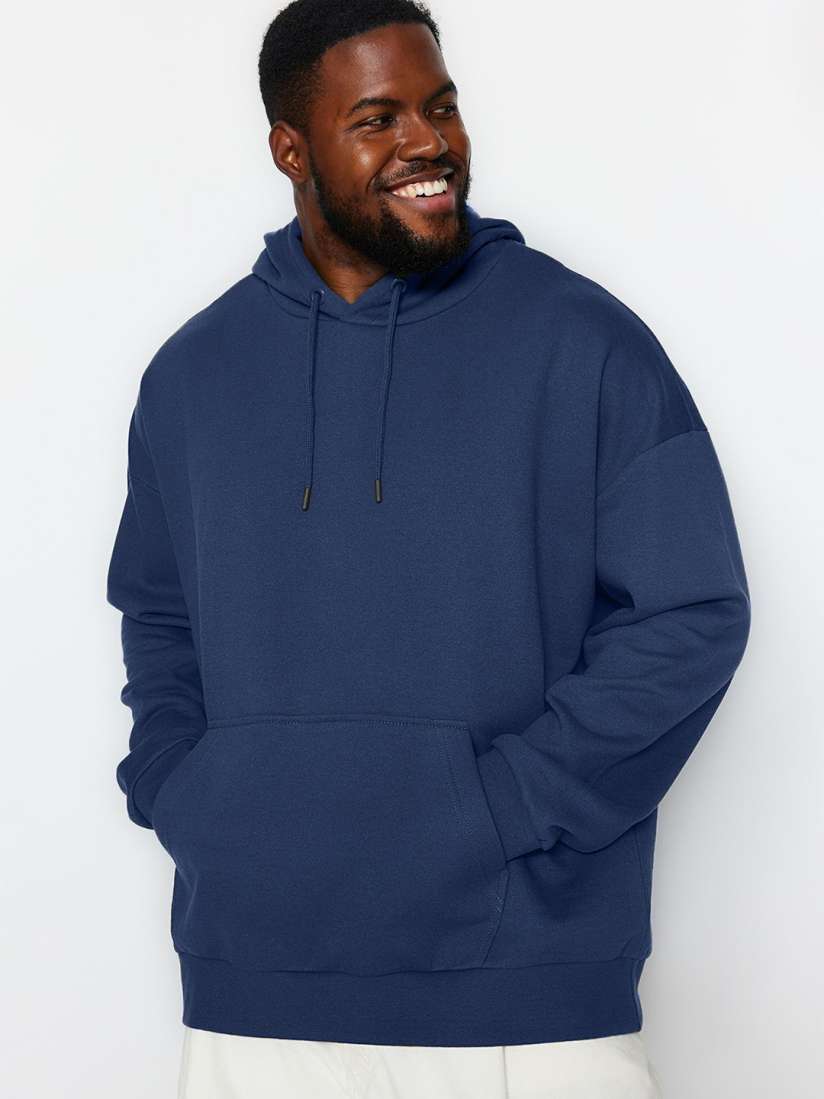 Men solid hooded sweatshirt cheap