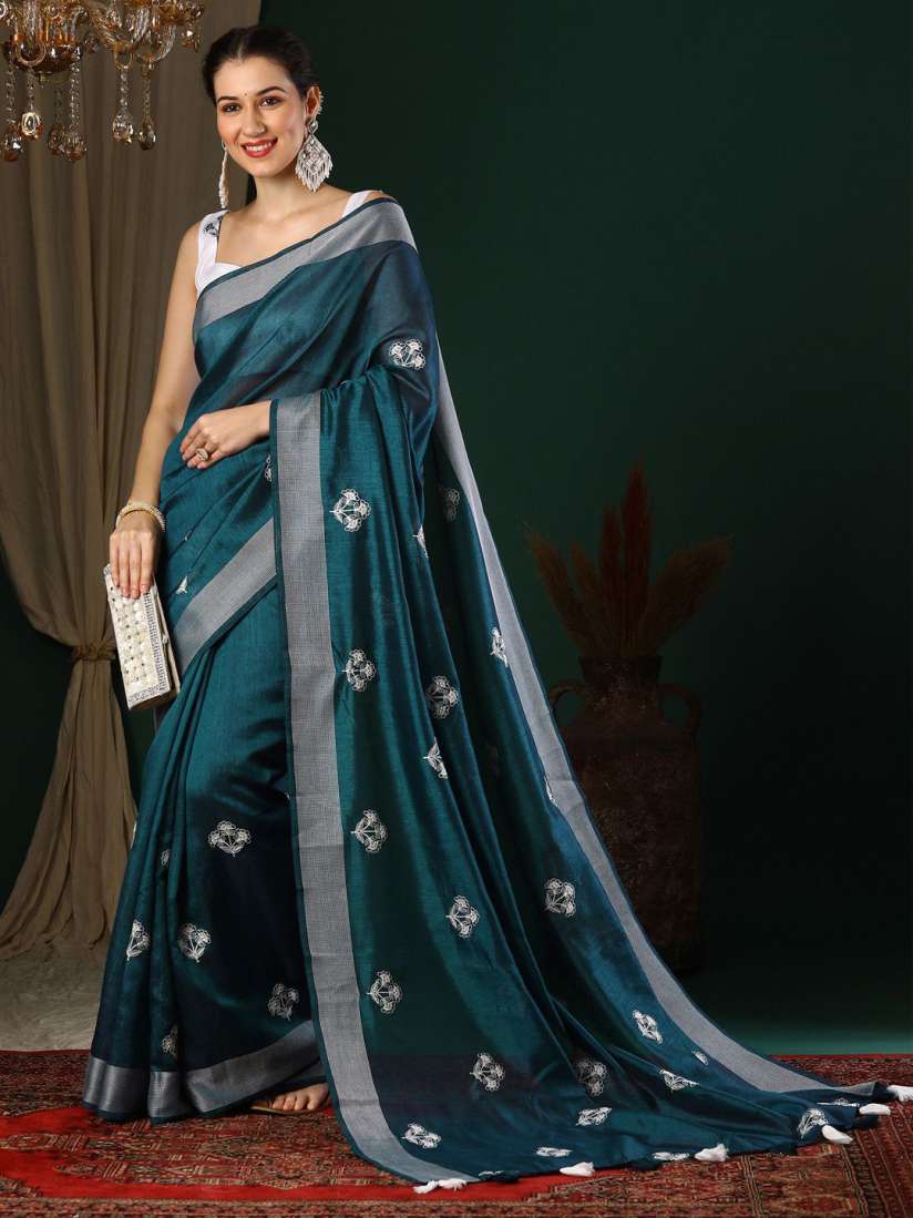 Buy KALINI Floral Embroidered Saree Sarees for Women 30681119 Myntra
