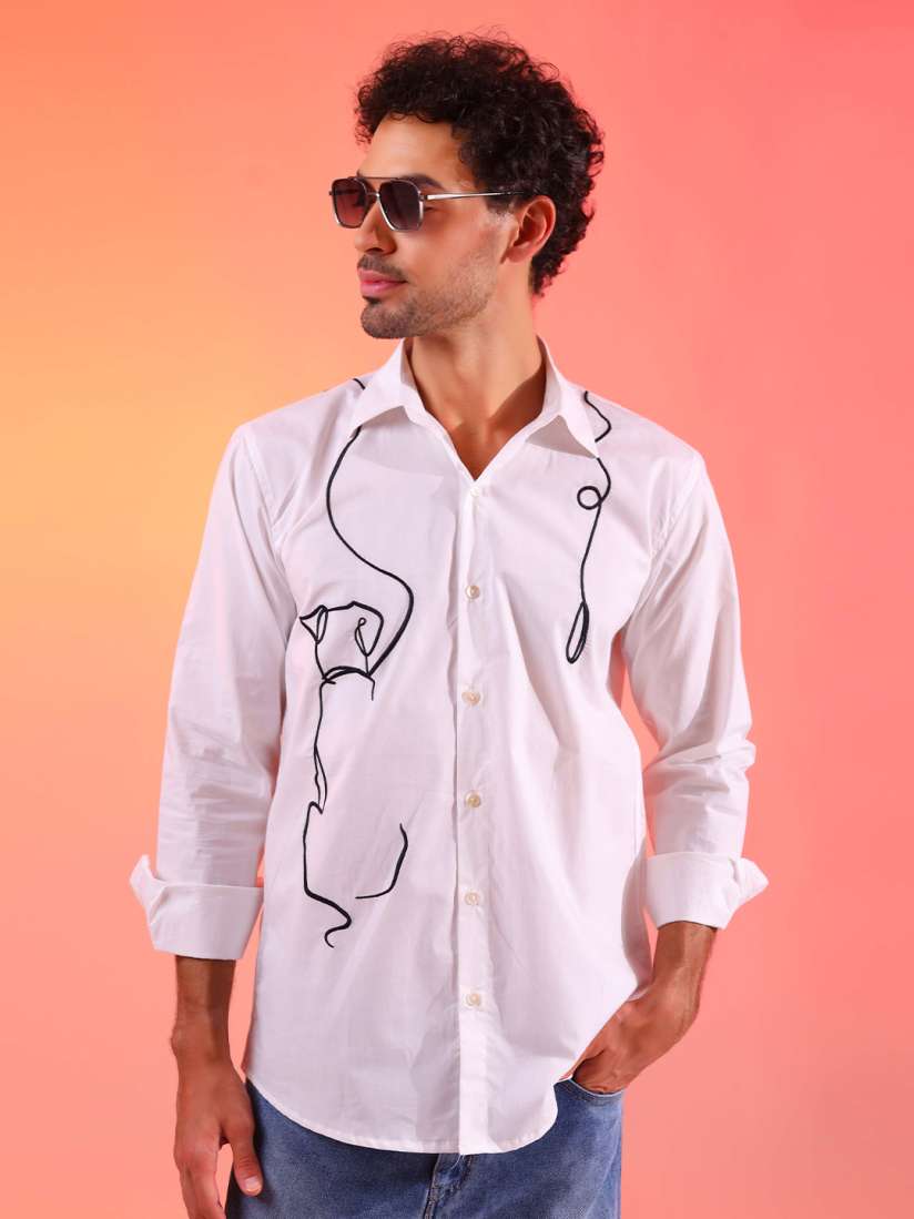 Buy DALCHINII Men Embroidered Pure Cotton Party Shirt Shirts for Men 30683235 Myntra