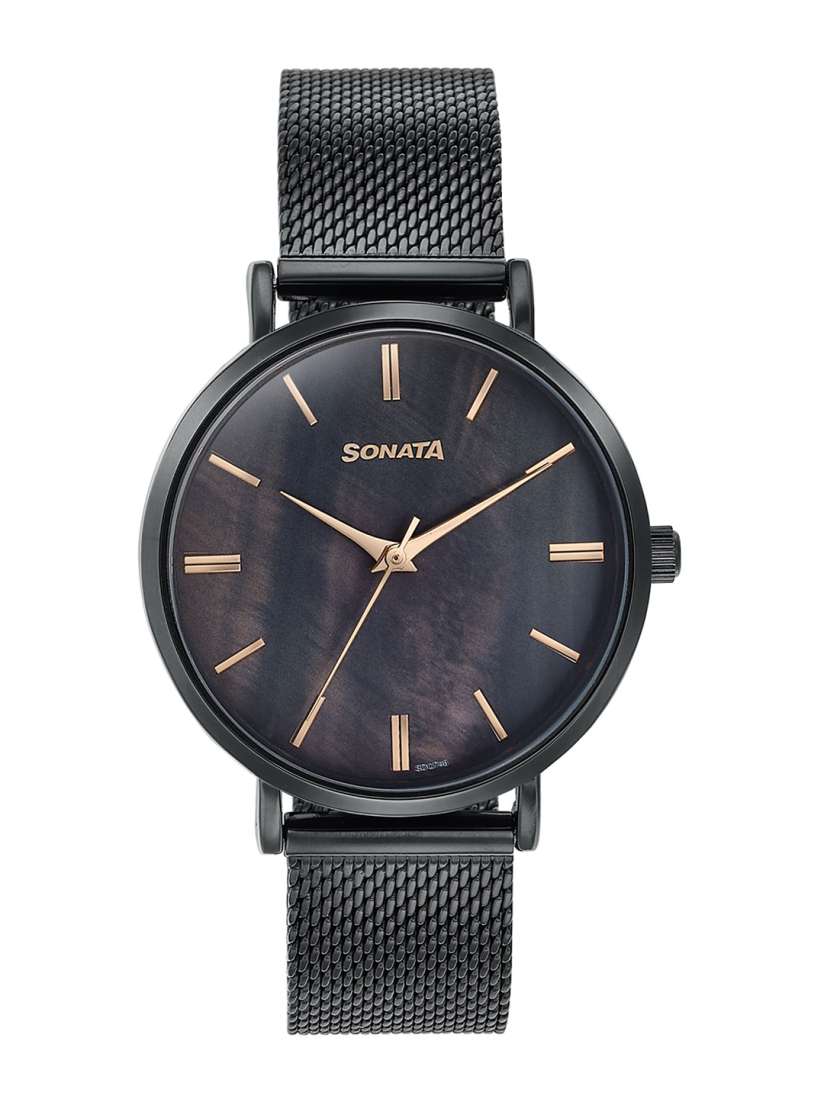 Buy Sonata Women Mother of Pearl Dial Stainless Steel Bracelet Style Straps Analogue Watch 87067NM01 Watches for Women 30690030 Myntra