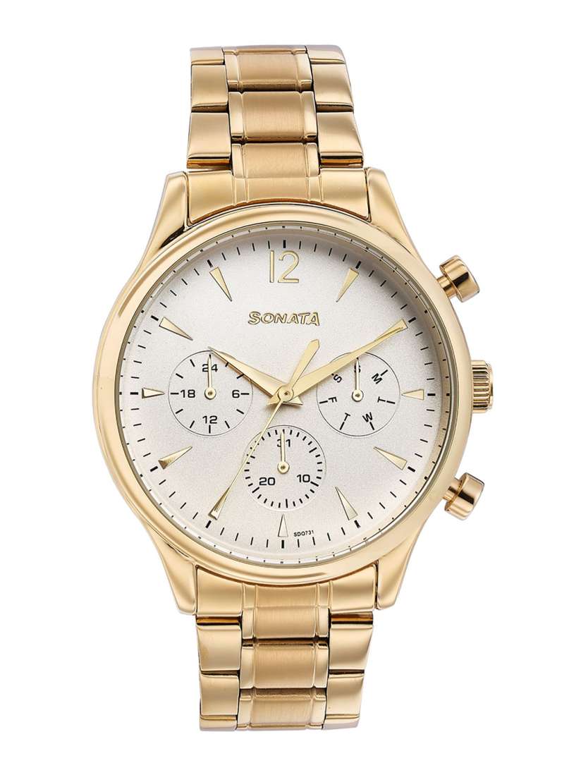 Buy Sonata Men Embellished Dial Stainless Steel Straps Analogue Watch 77146YM01 Watches for Men 30690032 Myntra