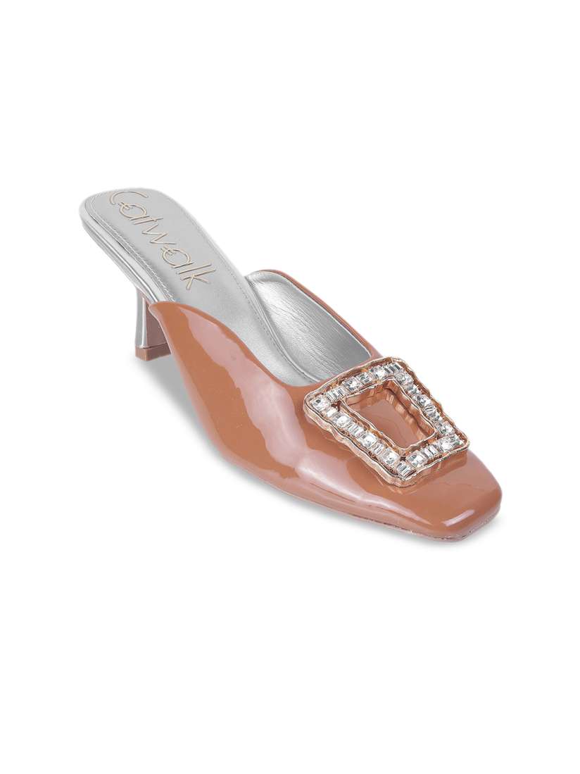 Buy Catwalk Embellished Suede Slim Heeled Mules Heels for Women 30680298 Myntra