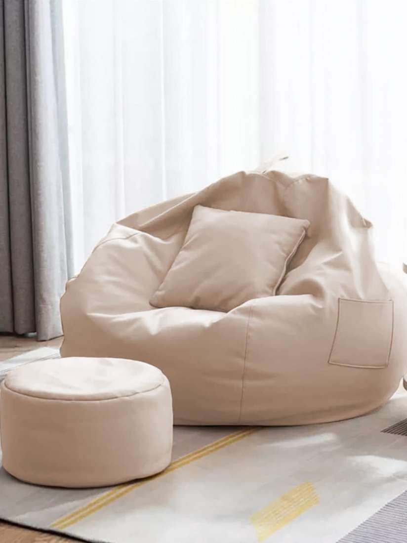 Buy SHIRA 24 Cream Colored 3 Pieces Bean Bag Cover Without Beans Footrest With Cushion Cover Bean Bag Cover for Unisex 30714836 Myntra