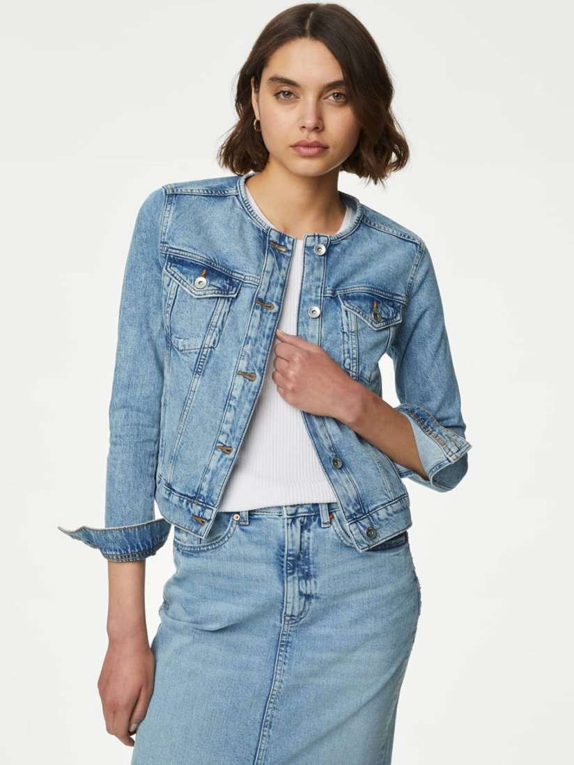 Denim jackets for womens online myntra cheap