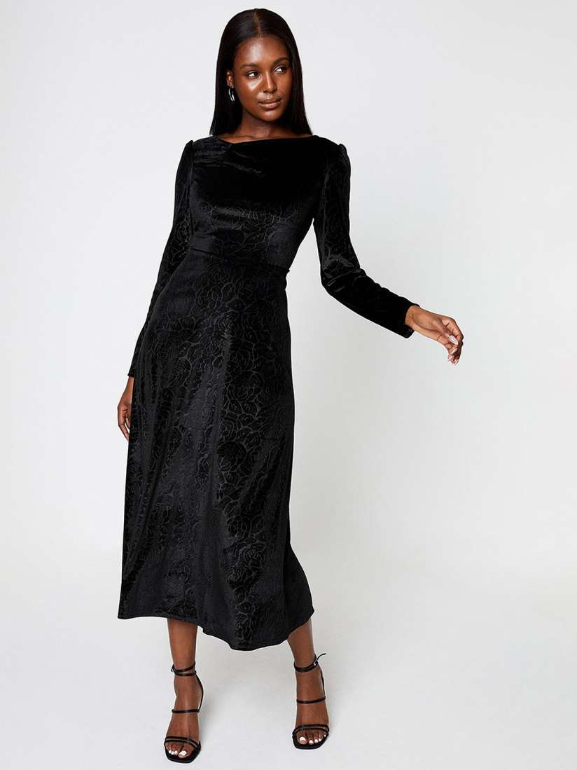 Dorothy perkins black velvet dress top