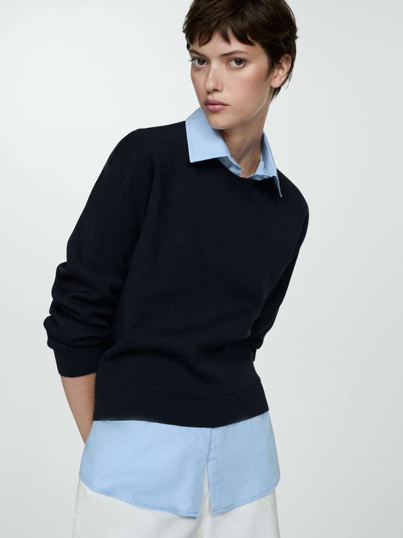 Buy MANGO Sweater with Shirt Attached Sweaters for Women 30543793 Myntra