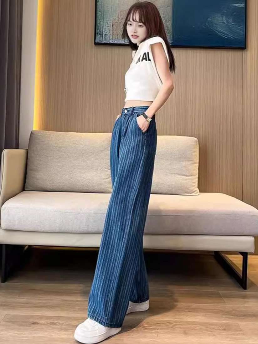 Side stripe jeans myntra shop