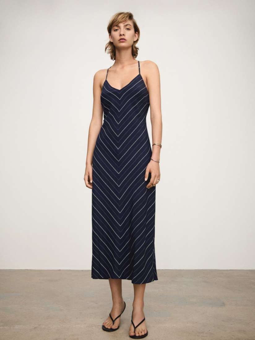 Buy MANGO Striped A Line Midi Dress Dresses for Women 30543616 Myntra