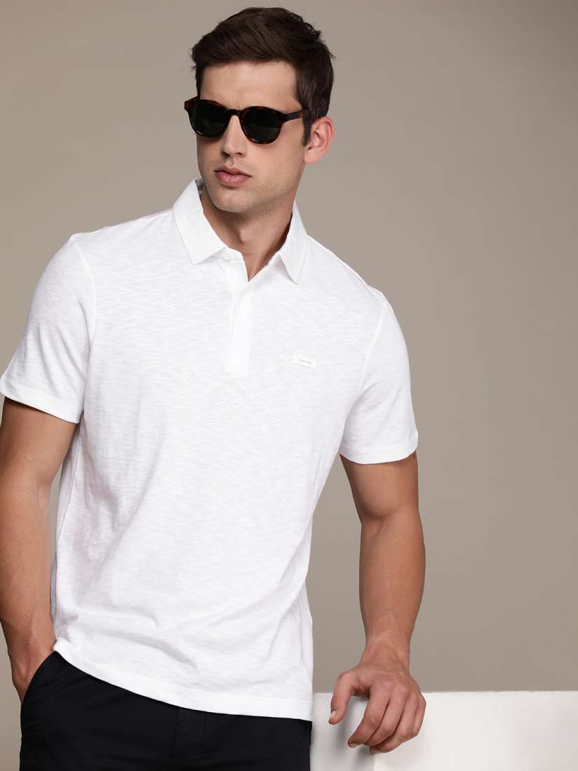 Calvin klein white polo t shirt sale