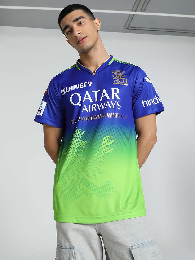 Blue Jersey Rcb 2021 Kit Rcb To Wear Blue Jersey Puma Printed RCB