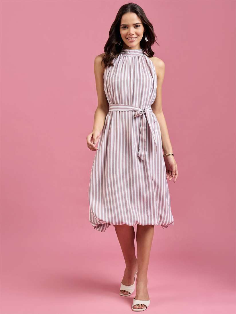 Striped dress myntra discount