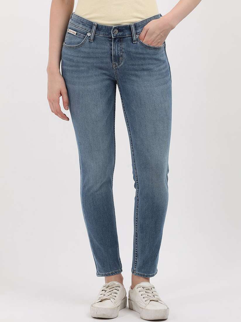 Buy Calvin Klein Jeans Women Body Skinny Fit Mid-Rise Heavy Fade