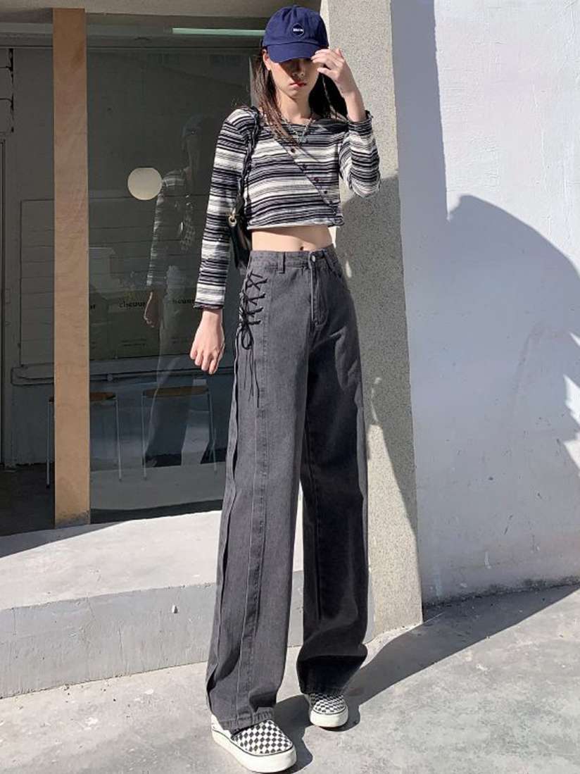 Side stripe jeans myntra store