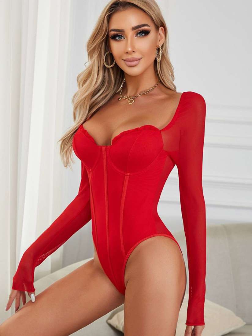 Sweetheart neck bodysuit shop