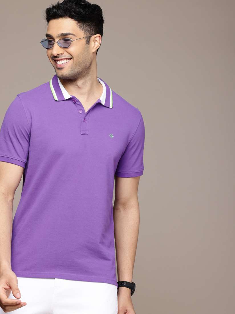Buy WROGN Polo Collar Pure Cotton T shirt Tshirts for Men 29411262 Myntra