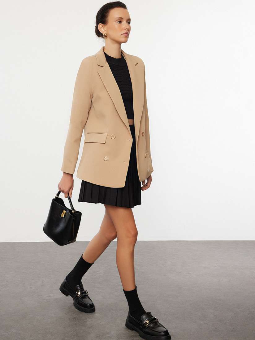 Buy Trendyol Double Breasted Casual Blazer Blazers for Women 30733921 Myntra