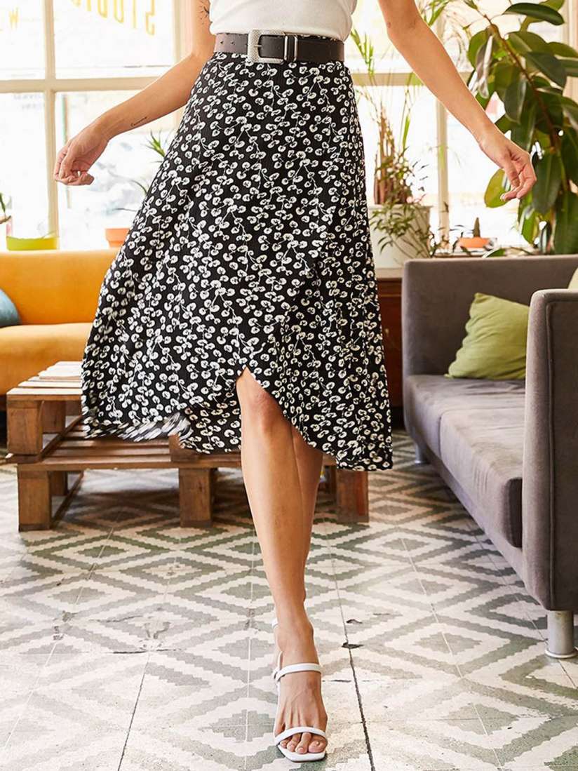 Buy Olalook Floral Flared A Line Midi Skirt Skirts for Women 30732244 Myntra