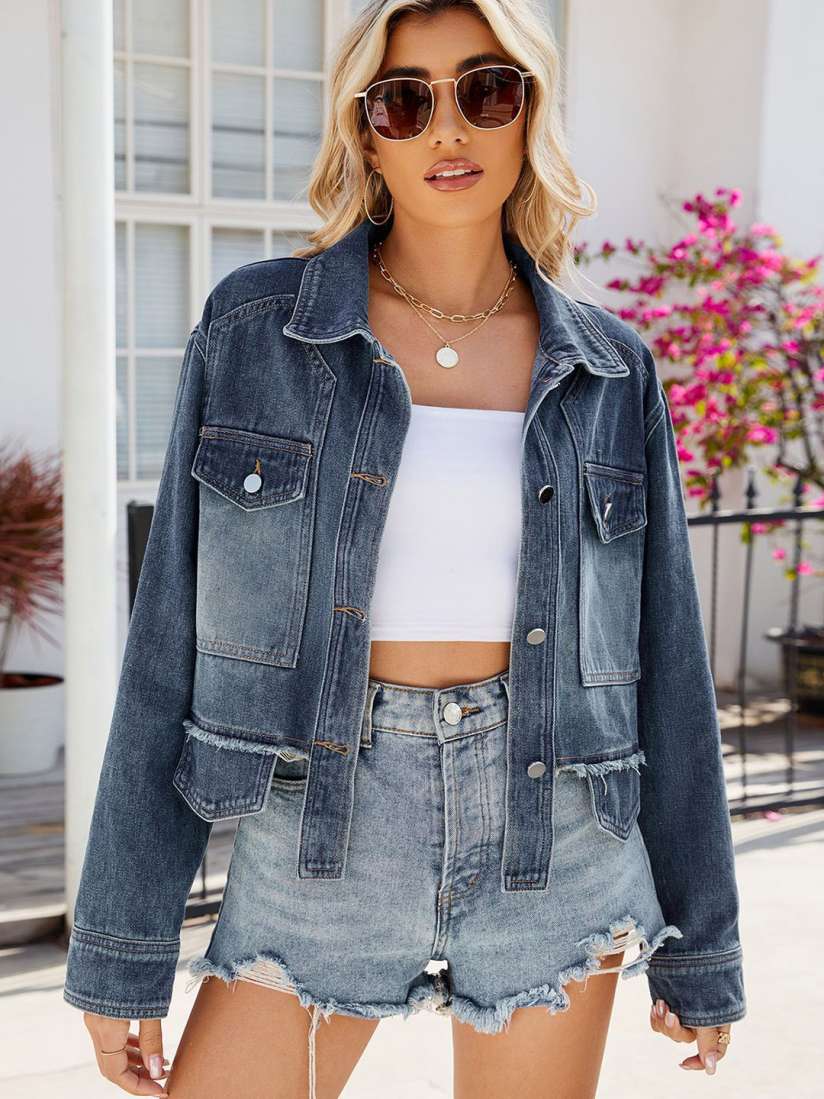 Myntra women denim jacket clearance