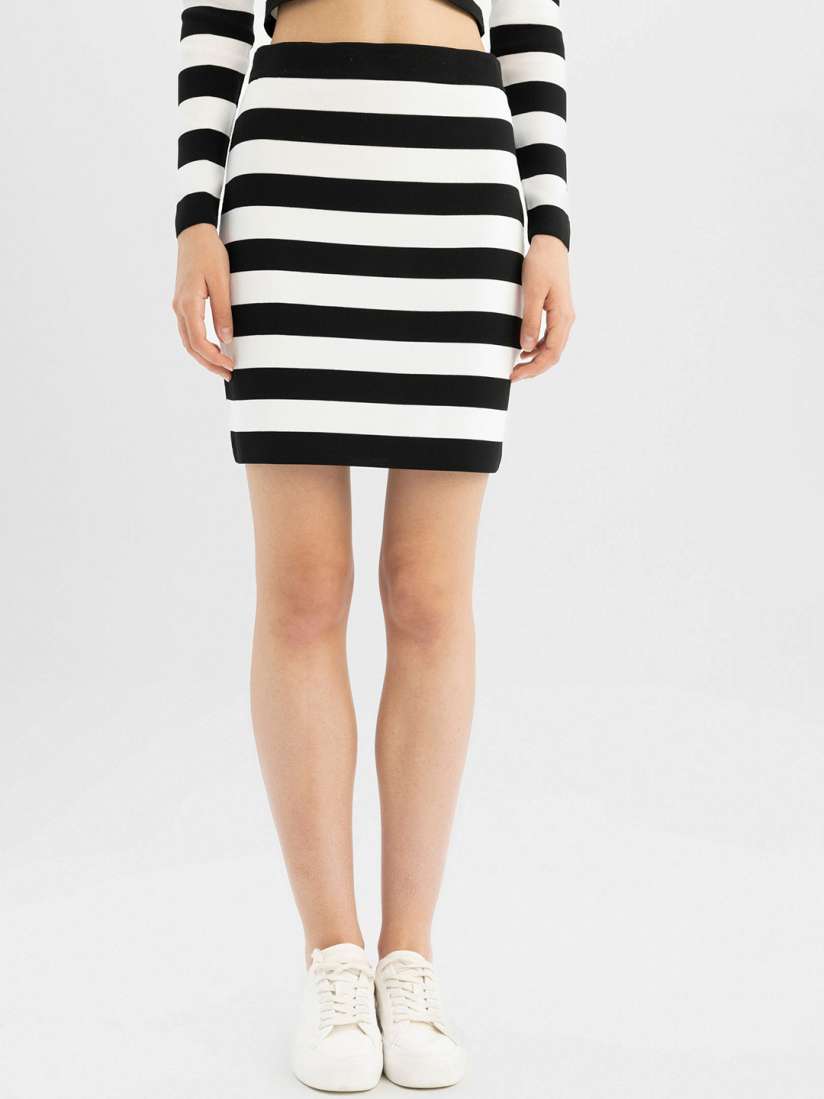 Buy DeFacto Striped Pencil Mini Skirts Skirts for Women 30733527 Myntra