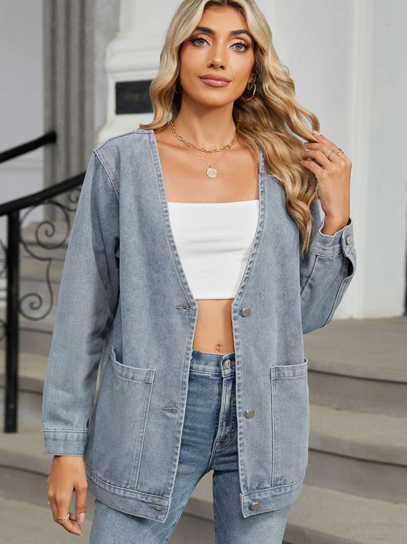 Myntra women denim jacket clearance