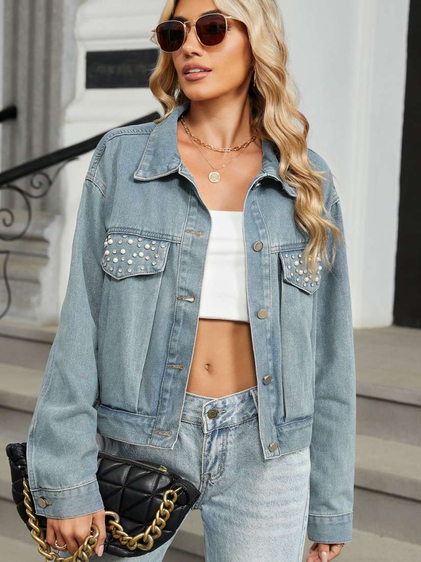 Myntra denim jacket women on sale