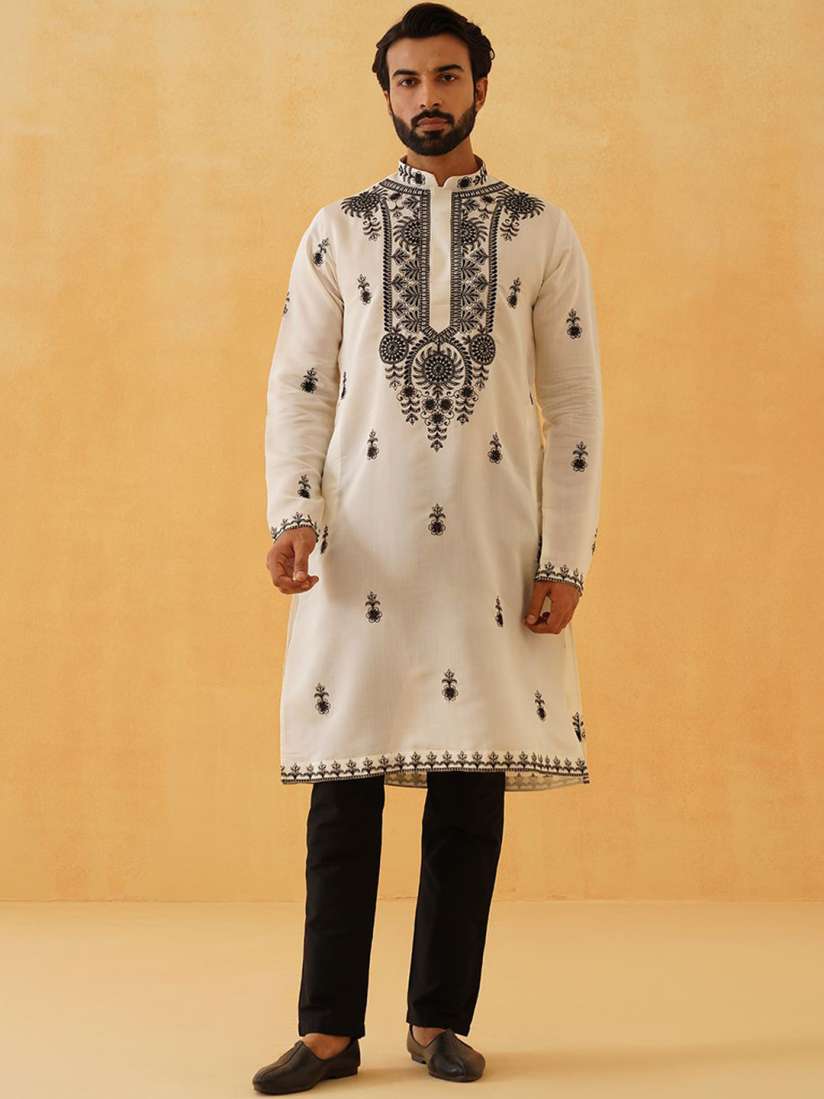 Buy SOJANYA LUXE Men Embroidered Thread Work Kurta Kurtas for Men 30727720 Myntra