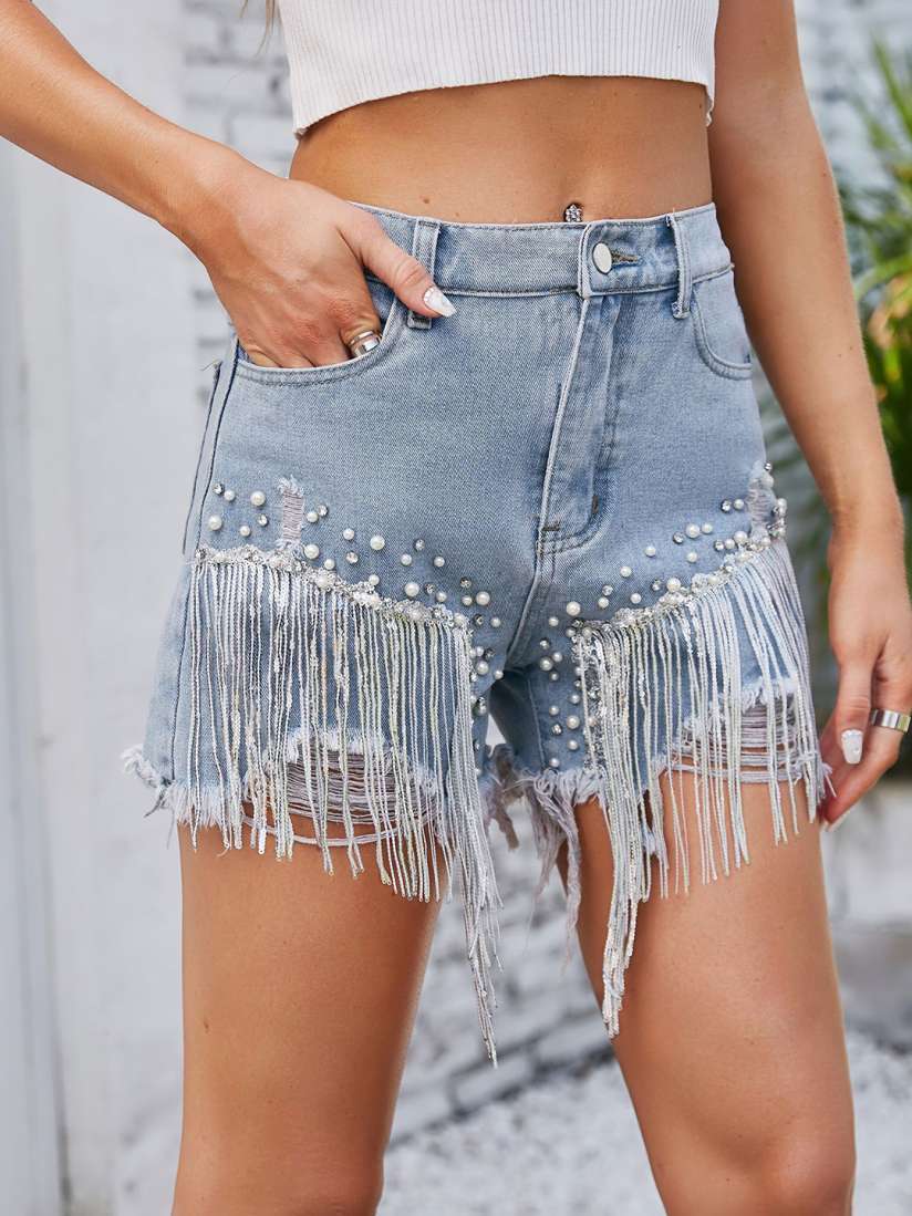 Buy StyleCast Women Embellished Denim Shorts Technology Shorts for Women 30744599 Myntra