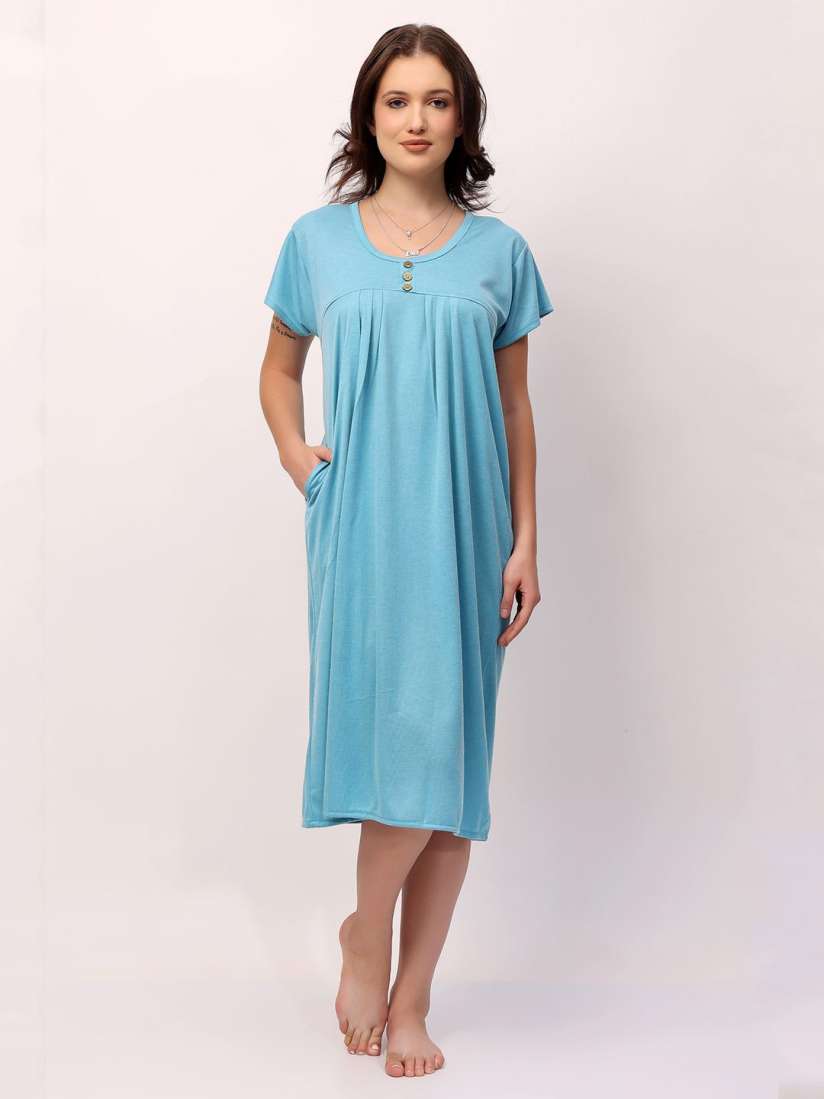 Buy NIGHT KEYS Round Neck Nightdress Nightdress for Women 30732120 Myntra
