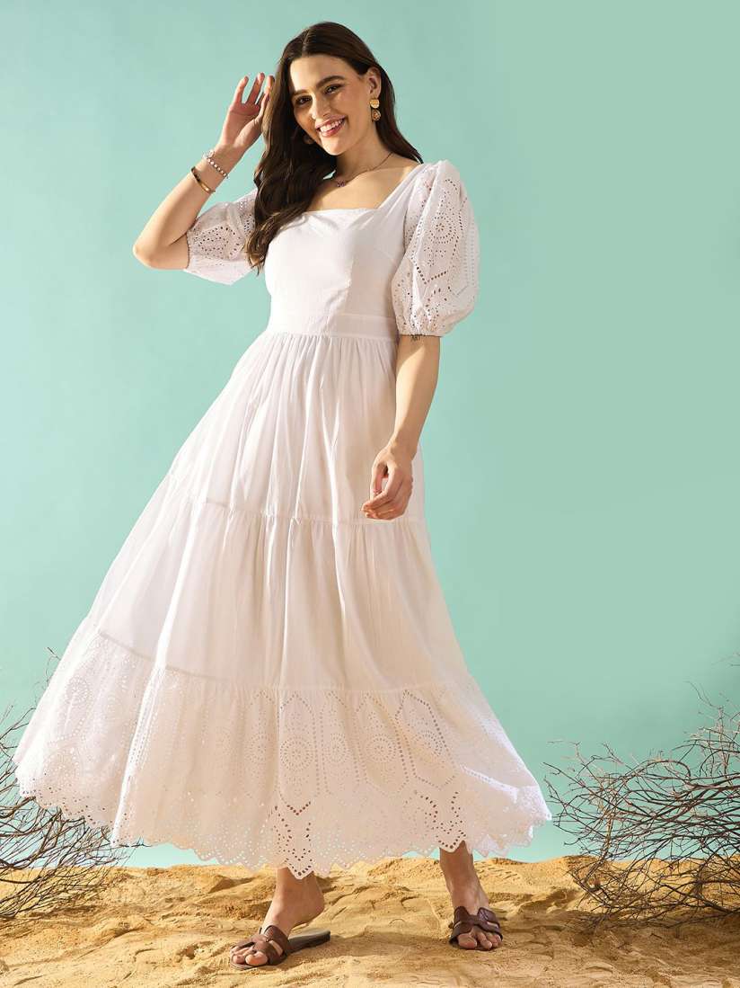 White maxi dress myntra cheap