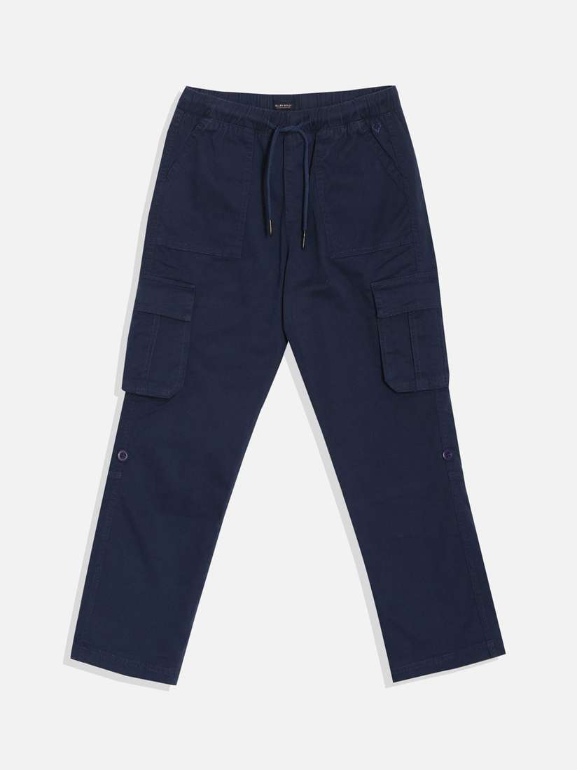 Buy Allen Solly Junior Boys Solid Cargos Trousers Trousers for
