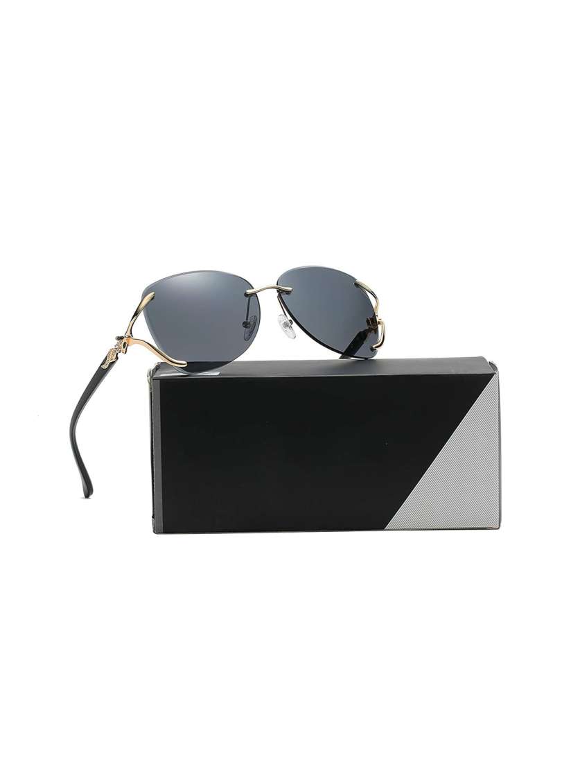 Womens rimless aviator sunglasses on sale