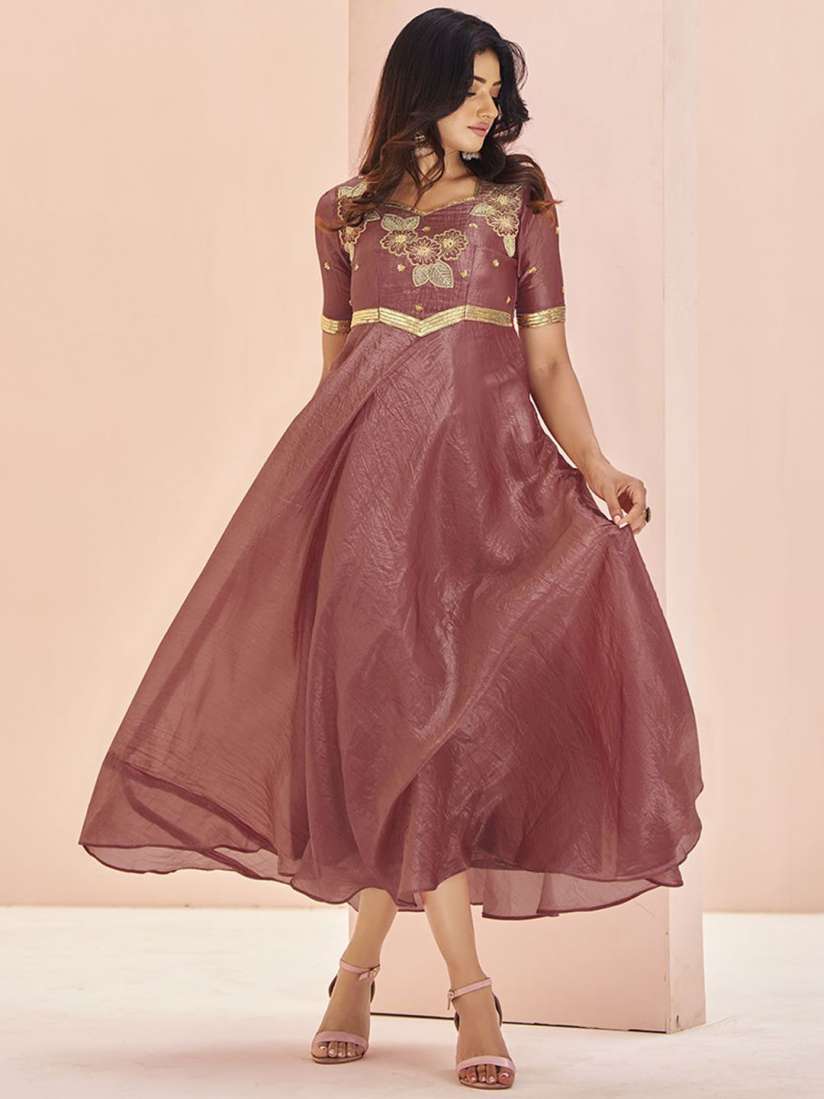 Buy Fusionic Women Floral Embroidered Fit Flared Ethnic Dresses Ethnic Dresses for Women 30766929 Myntra