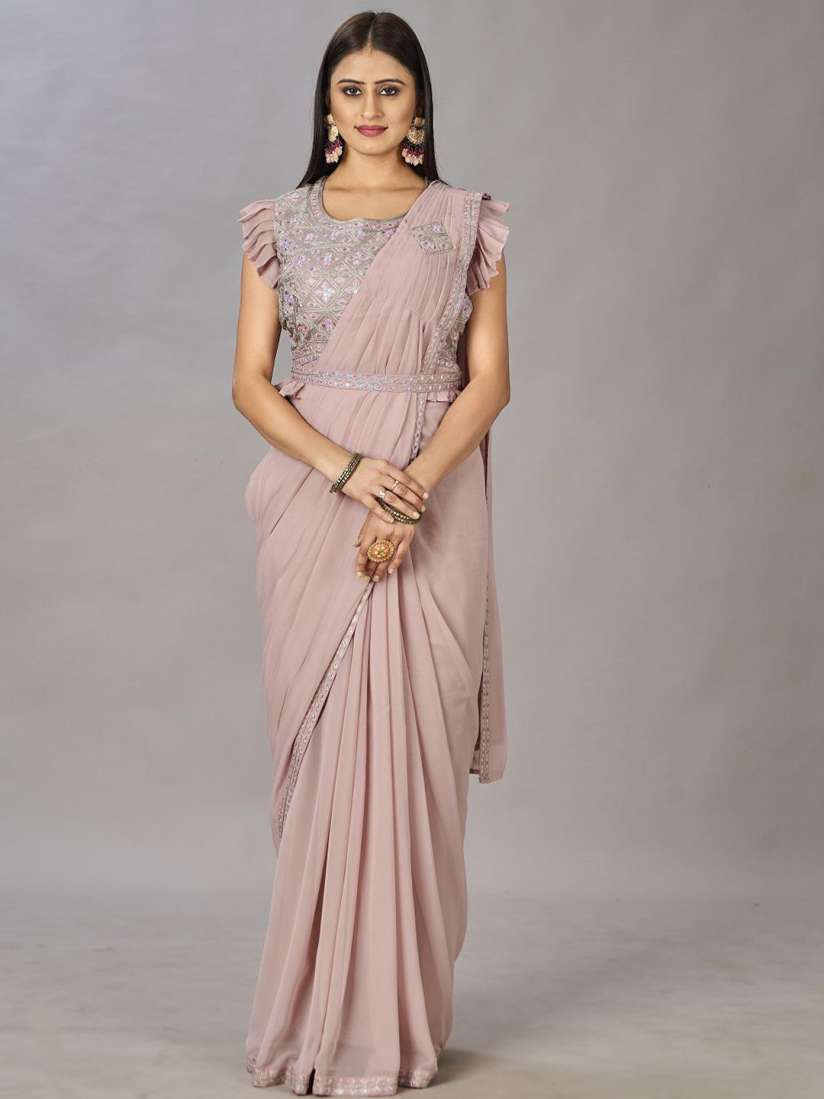 Buy JIVORA Embroidered Pure Georgette Ready to Wear Saree Sarees for Women 30771572 Myntra